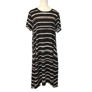 Lularoe Jessie Black & White Swing Dress With Pockets SZ LG